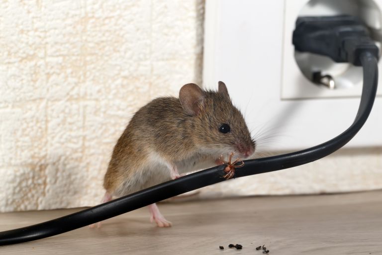 a mouse on a wire