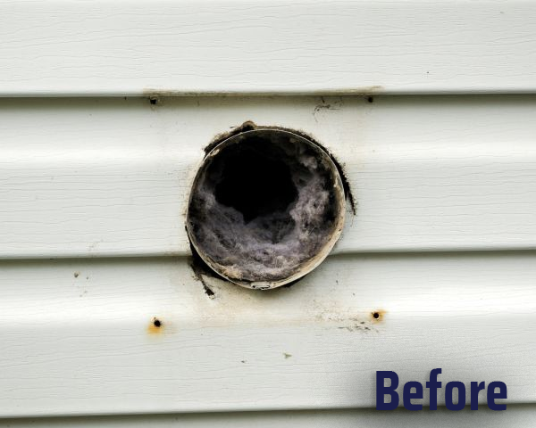 Dirty dryer vent before cleaning