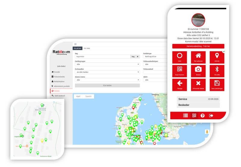 Map phone app with service locations and details
